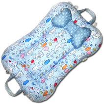 뽀소아이 보트침대 짱구베게세트 소형(S)사이즈, 보트침대 NO 19. 블루바탕 동물농장(짱구베게)