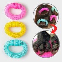 셀리본 단추 헤어롤/단추 스프링 헤어롤/구르프, 중(8pcs)
