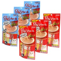 이나바 챠오 츄르 2종(참치 헤어볼참치) 셋트, 56g, 6개