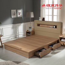 라자가구 베스트 LED조명침대 크림슨 아이크 + 채움H 독립매트리스 슈퍼싱글침대 퀸침대, 04.아이크LED 서랍형침대 퀸Q_화이트, 01.프레임(매트리스별도구매)