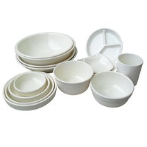 국산 멜라민식기, J.[크림]멜라민사각찬기5P[3호]