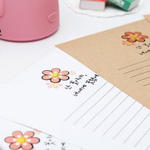 후아미 난 꽃이야 제작 편지지 세트 15cm x 21cm, 화이트(편지지), 10매