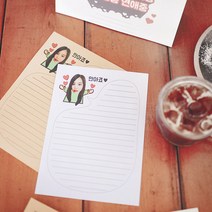 후아미 안아죠 포토사진 제작 편지지 세트 15cm x 21cm, 혼합색상(편지지 6매 + 편지봉투 3매), 9매