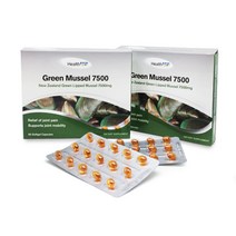 헬스업 초록입홍합 7500mg 60캡슐 2박스 / HealthUP Green Mussel 7500, 2개