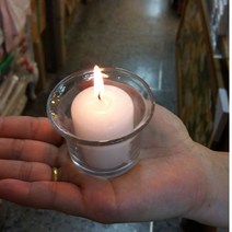 본캔들 양초 행사용양초 (보티브+나팔유리컵), 1팩, 컵양초
