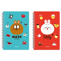 바른손팬시 마조 앤 새디 커버 스프링노트 B6 PP커버스프링, 래드새디, 300개