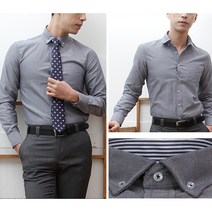 럭스타이 긴팔 반슬림 와이셔츠 D6099