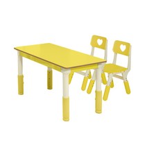 다우미 포미니 높이조절 2인용 유아책상의자세트, 2인세트_노랑