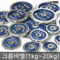 태림스포츠 크롬 바벨 원판 1kg~20kg, 20kg, 1개