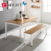 e스마트 스틸 4인용식탁 1400x600 (일자다리) 식탁/테이블>>식탁, 아카시아:블랙
