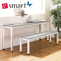 e스마트 철제 사이드테이블 1600x400 (일자다리), 카페애쉬:블랙
