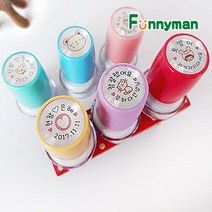 퍼니맨 S-11 원형 책도장 주문제작 스탬프, 바이올렛케이스/검정잉크