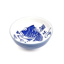물고기 디자인 일본 그릇 라면 우동 면기, 파랑
