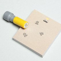 두루디자인 베이직 꼬마 스탬프, 옐로우, 잉크 충전안함