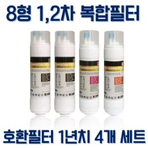 동양매직WPU-8236C 대체정수기필터 복합E형 4개셋트, 1개, E타입 8인치 한방향 복합구성 1년치 4개세트