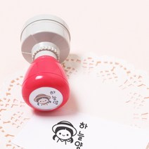 두루디자인 베이직 빅 원형 스탬프, 핫핑크, 잉크 충전안함