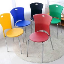 오에이데스크 고정식크롬 파스텔의자, 레드, 1개