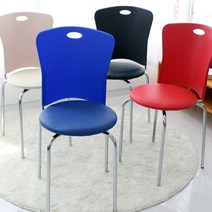 고정식크롬쿠션의자, 레드