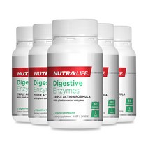 뉴트라라이프 소화효소제 60캡슐 5통 / Nutralife Digestive Enzymes, 300mg, 5개