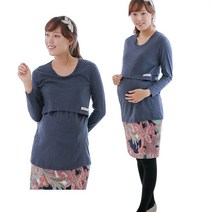 마더라이크 J 긴팔기본수유티 덮개형 수유복 빅사이즈 외출수유복