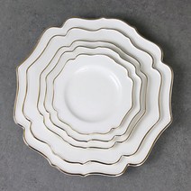 엘림 샤논 골드라인 원형접시 (5size)/도자기골드접시, 원형접시 3호
