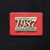 스피드라벨 가죽금속패치, 작은1987, 5개입