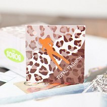 자체브랜드 라벨 택종이 tag 4묶음, 사각 호피