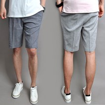 준옴므 여름 남자 지지미 잔체크 밴딩 끈 반바지 남성용 바지 04S