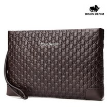 BISON DENIM 바이슨 데님 남자 남성 수제 가죽 스트랩 손가방 파우치백 클러치백 N8187-2