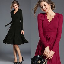 샤랄라] 니트 플리츠 원피스