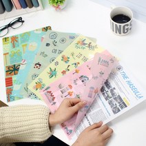 L홀더 캐릭터 10매 A4 홀더 바인더 L자 화일 문서 파일, P.패턴 랜덤