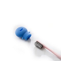 에버라인 귀요미 여행용 휴대용 실리콘 칫솔 케이스 칫솔캡, 블루, 1개