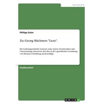 Zu: Georg Buchners Lenz. Paperback, Grin Publishing
