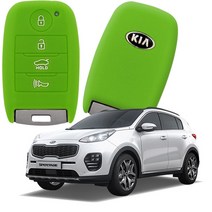 카포카 기아 THE SUV 스포티지 4버튼 실리콘 스마트키케이스 키홀더, 기아 THE SUV 스포티지 그린