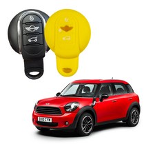 카포카 미니쿠퍼 컨트리맨 3세대 F60 N타입 3버튼 실리콘케이스 키홀더, 미니쿠퍼컨트리맨_옐로우