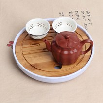 원형 화이트 미니 찻상 小