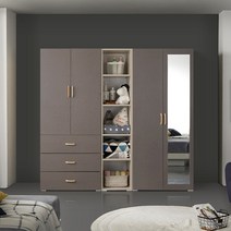 케이컴퍼니 이음2000장롱세트CSM(3서랍옷장+400오픈선반장+거울옷장) 장롱세트, 그레이