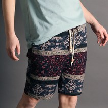 굿럭샵 남자 5부 마 반바지 비치웨어 휴양지 패션