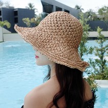 제이제이나인 밀짚 플로피햇 여성 벙거지 와이어 비치모자 JS022
