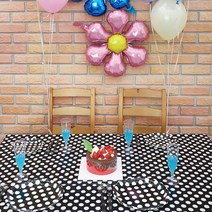 비닐 테이블보 (빅도트 블랙)