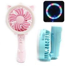 스위트데이 캣츠 LED USB 3단조절 휴대용선풍기 핸디선풍기 미니선풍기, 옐로