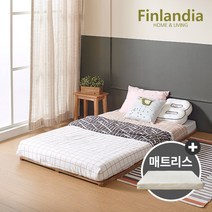 핀란디아 베네 원목깔판 SS침대+플레이포켓 매트리스, 오크