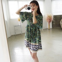 배꼽 D45-3 그린티 빅사이즈여성의류 원피스 44~120