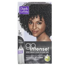 다크앤러블리 Dark And Lovely 고 인텐스 울트라 바이브란트 컬러 온 다크 헤어, 1 Super Black, 1개