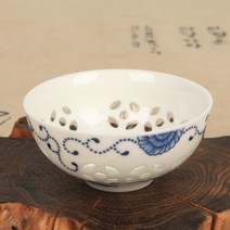 청화백자 투각 찻잔 1-2 (당초), 1개
