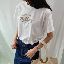 플로우핏 버터 레터링 반팔티 반팔 티셔츠