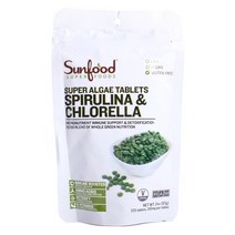 썬푸드 스피룰리나 & 클로렐라 250mg 글루텐 프리 비건 타블렛, 225개입, 1개
