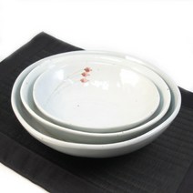 단고재 백자 목련 타원형 볼찬기 세트 (3P) / 접시 찬기 안주 간식그릇