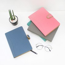 스프링 25절 (17x23cm) 팝스 링크(자석) 다이어리 PU 자석 인조가죽 플래너, 그레이(이틀식)
