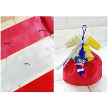 대빵 넓은 동백꽃 한복원단 리본(폭 10cm)/한복방향제, 네이비